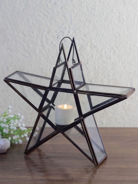 

Aapno Rajasthan Black Star Shaped Iron Candle Holder