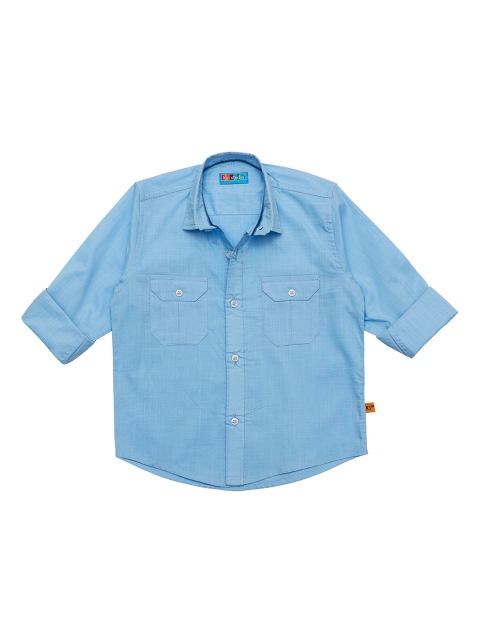 

Kid Studio Boys Turquoise Blue Smart Opaque Casual Shirt