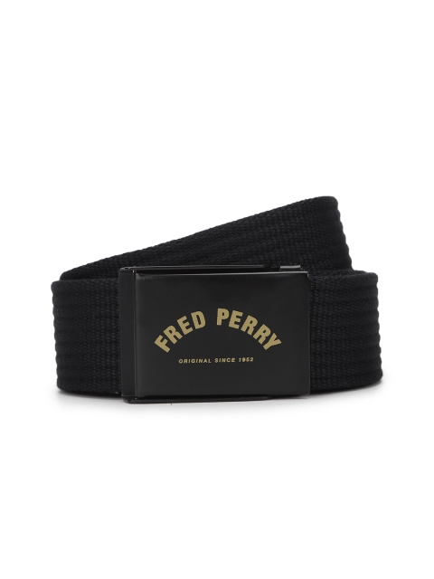 

Fred Perry Men Black Webbed Textured Belt