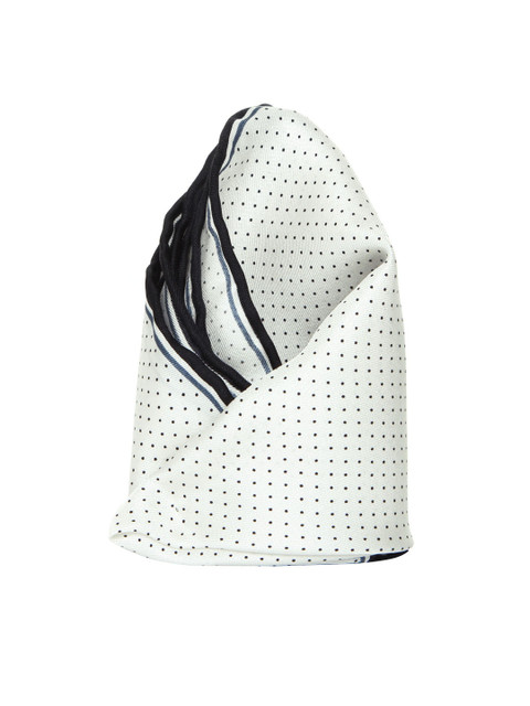 

Louis Philippe Off-White & Black Polka Dot Silk Pocket Square