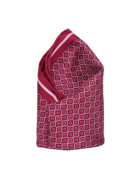 

Louis Philippe Men Pink Printed Silk Pocket Square