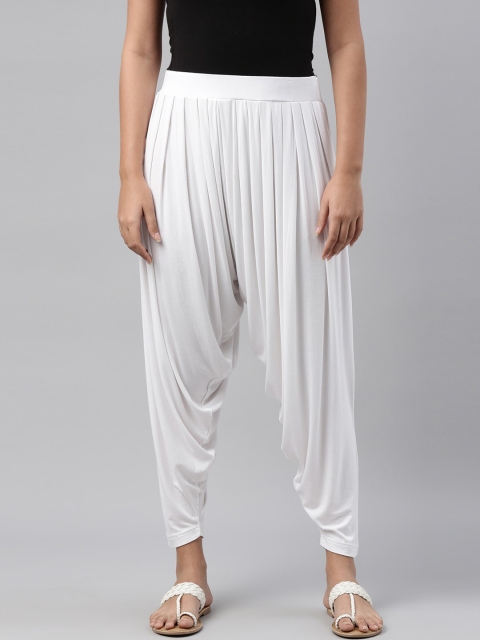 

Go Colors Women White Solid Relaxed-Fit Patiala