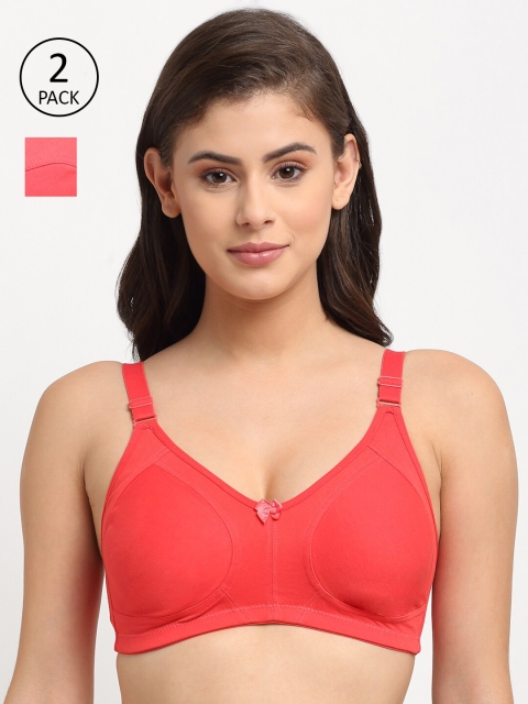 

Friskers Woman Pack of 2 Orange & Pink Light &non padded Balconette Bra-O-314-08-317-15-30