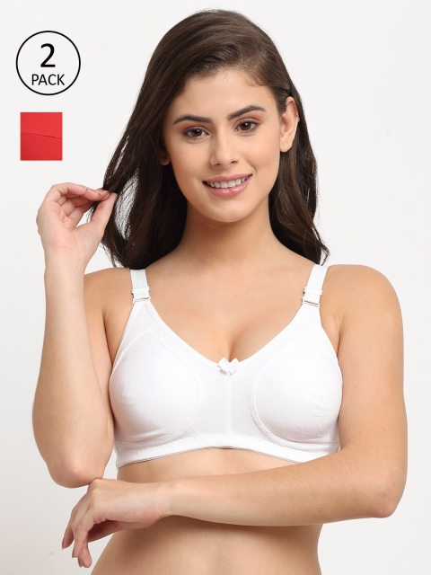 

Friskers Red & White Pack of 2 Everyday Bra-Lightly Padded