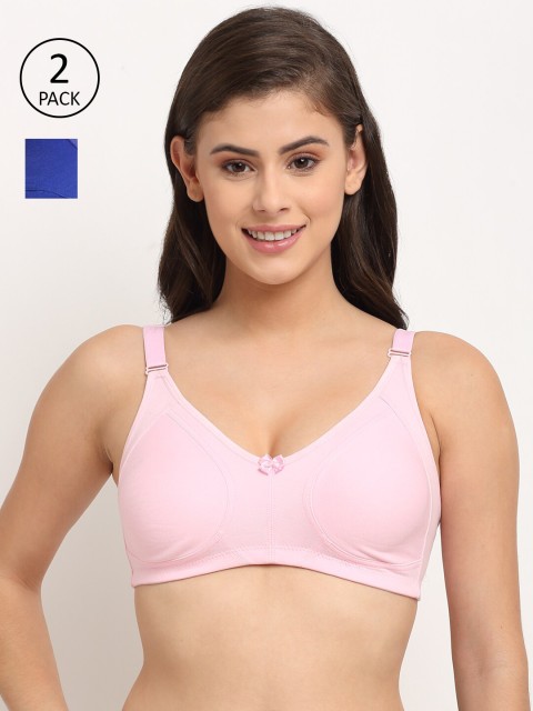 

Friskers Pack Of 2 Blue & Pink Premium Cotton Push-Up Bra O-314-05-317-10-30
