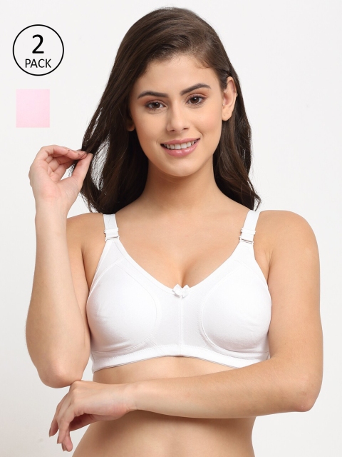 

Friskers White & Pink Push-Up Lightly Padded Bra Pack of 2