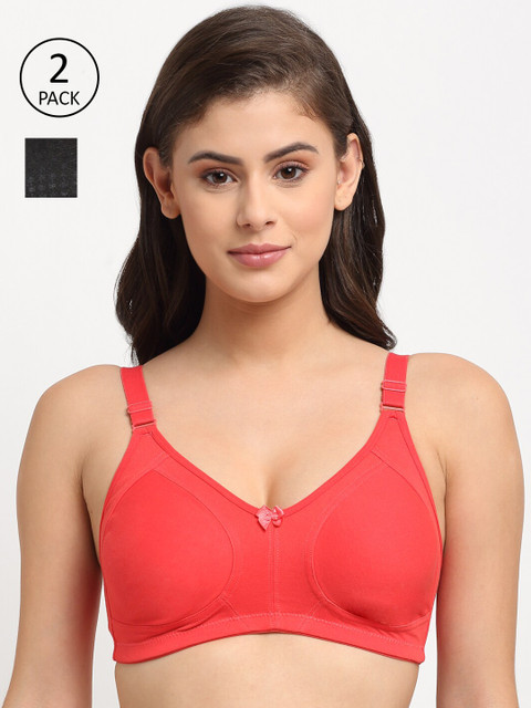 

Friskers Pack Of 2 Black & Red Push-Up Bra Lightly Padded O-316-01-317-15-30