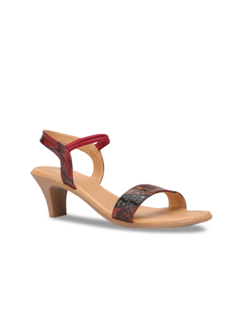 

Bata Brown Printed PU Block Sandals