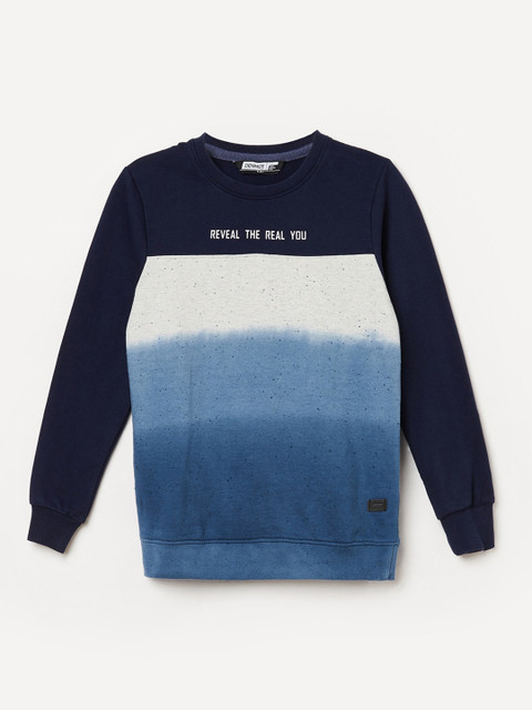

Denimize by Fame Forever Boys Navy Blue Colourblocked Sweatshirt