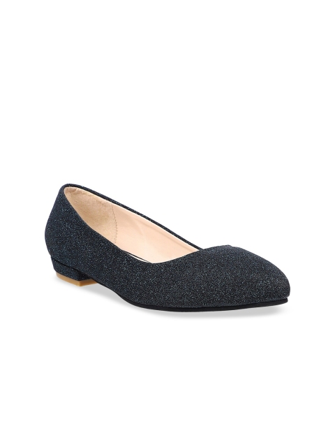 

SHUZ TOUCH Navy Blue Embellished Block Pumps