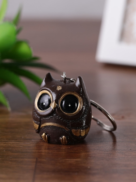 

OddCroft Brown & Gold-Toned Vintage Owlet Resin Keychain