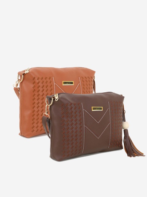 

Stropcarry Pack Of 2 Sling Bag, Brown