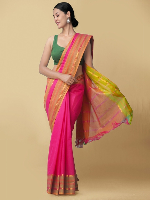 

Unnati Silks Women Pink Pure Pavani Mangalagiri Cotton Sustainable Saree