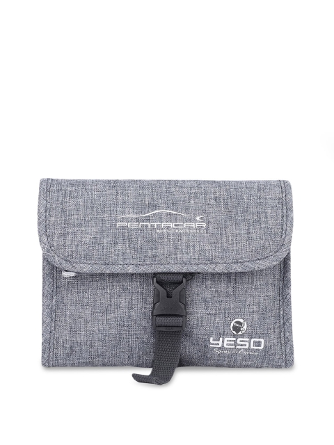 

YESO Unisex Grey Solid Travel Waterproof Cosmetic Bags