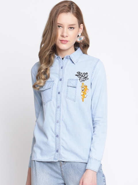 

Madame Women Blue Tom & Jerry Printed Casual Shirt