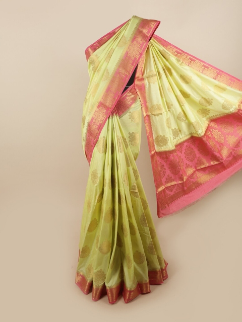 

Pothys Green & Magenta Woven Design Zari Jute Silk Saree