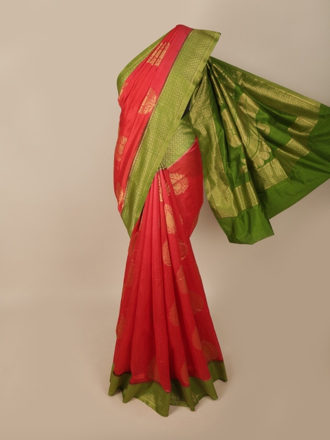 

Pothys Red & Gold Ethnic Motifs Zari Jute Silk Saree