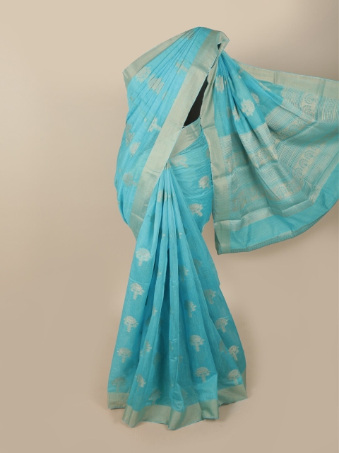 

Pothys Blue & Gold Woven Design Zari Saree