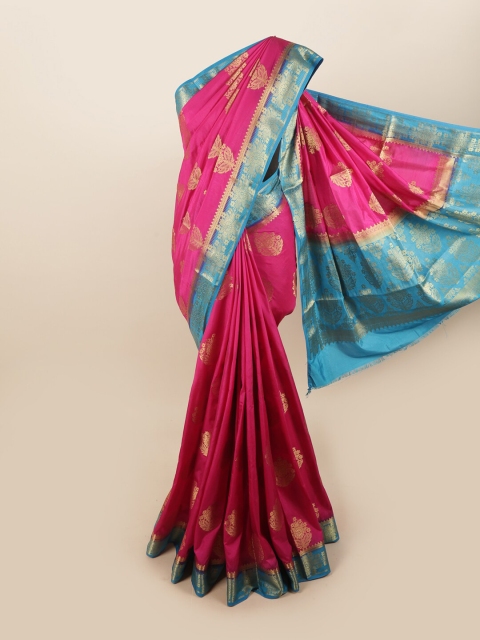 

Pothys Pink & Gold Ethnic Motifs Jute Silk Saree
