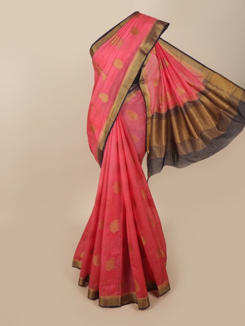 

Pothys Women Pink Woven Jute Silk Saree