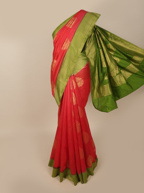 

Pothys Red & Green Woven Design Art Dupion Zari Jute Silk Saree