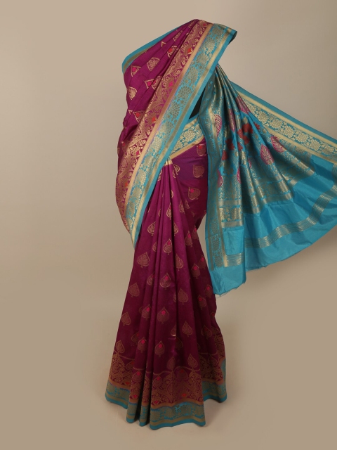 

Pothys Women Magenta Woven Jute Silk Saree