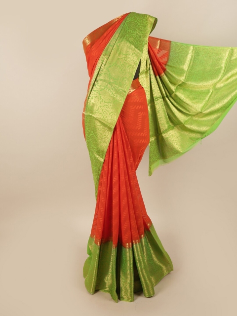 

Pothys Orange & Green Zari Art Silk Saree