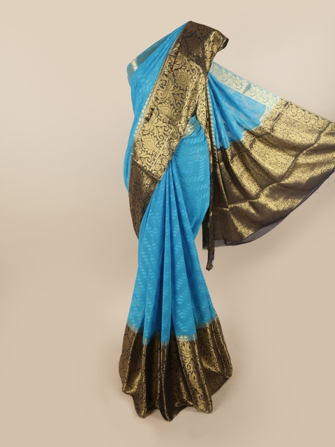 

Pothys Blue & Black Art Silk Saree