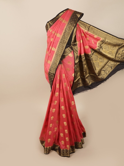 

Pothys Pink & Gold Ethnic Motifs Printed Saree