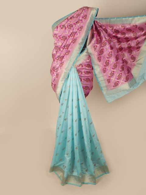 

Pothys Women Pink Woven Jute Silk Saree