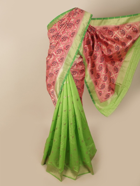

Pothys Women Pink Woven Jute Silk Saree