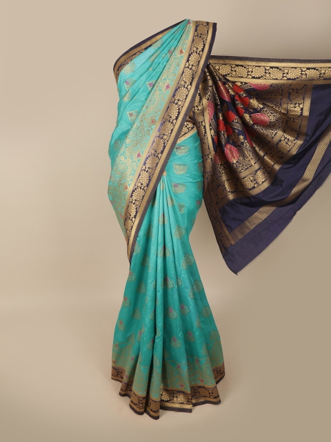 

Pothys Blue & Navy Blue Woven Design Zari Jute Silk Saree