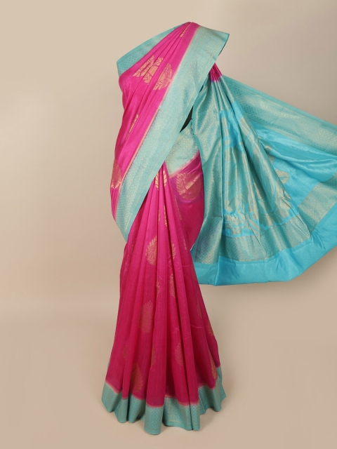 

Pothys Women Pink Woven Jute Silk Saree