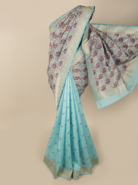 

Pothys Blue Jute Silk Saree