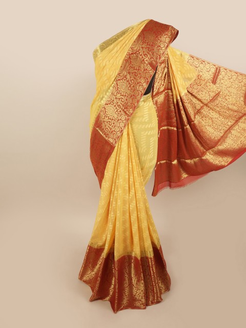 

Pothys Yellow & Red Art Silk Saree