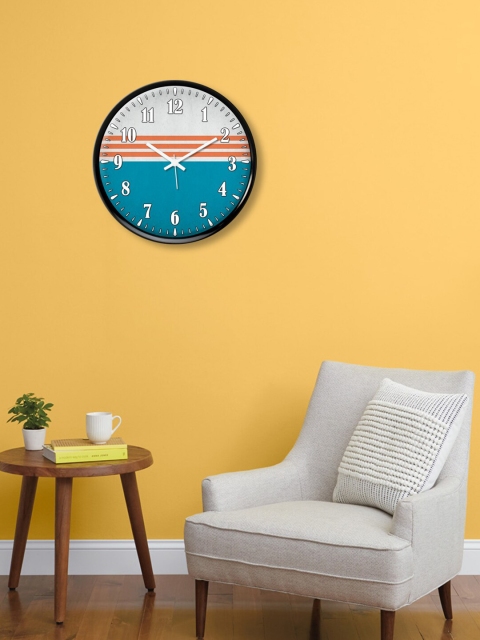 

999Store Blue & Orange Printed Traditional Wall Clock