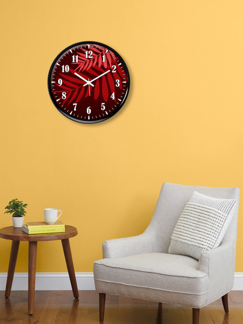 

999Store Red & Black Printed Analogue Wall Clock 30 cm