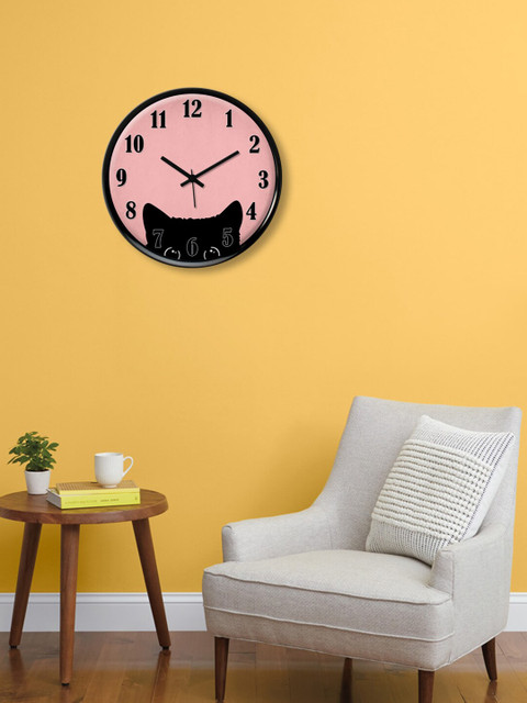 

999Store Unisex Pink Printed Round Wall Clock