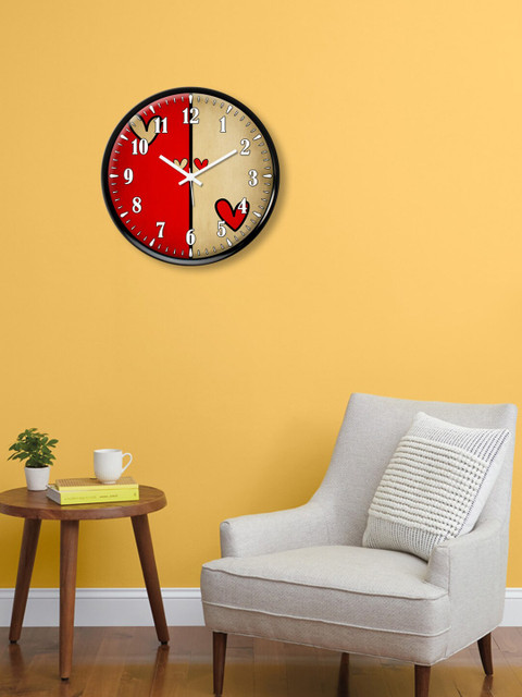 

999Store Red & White Printed Contemporary Wall Clock