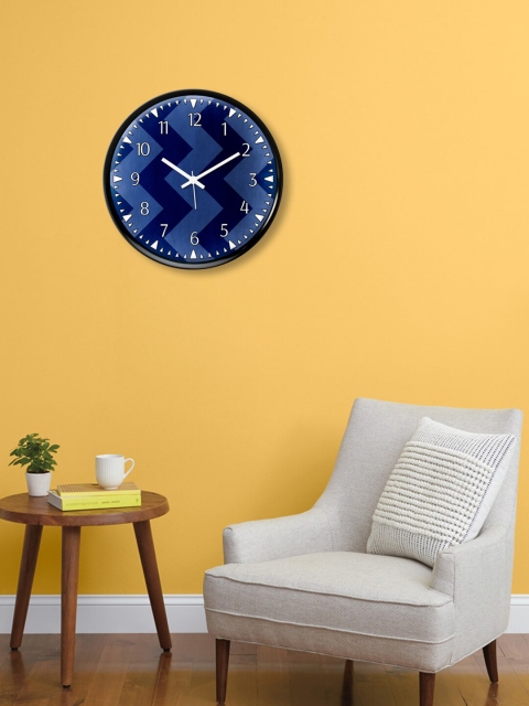 

999Store Blue & Black Geometrical Printed Contemporary Wall Clock