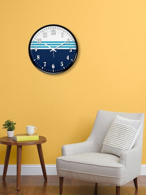 

999Store Blue & White Printed Contemporary Wall Clock