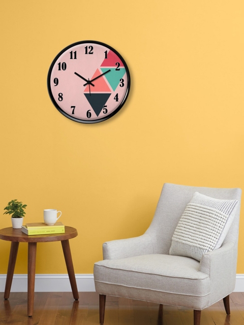 

999Store Multicoloured Printed Contemporary 30 cm Analogue Wall Clock, Multi