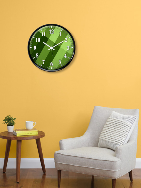 

999Store Green & White Printed Contemporary Wall Clock