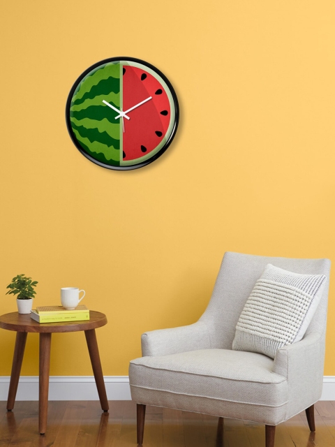 

999Store Green & Red Fruit Watermelon Printed Contemporary Wall Clock