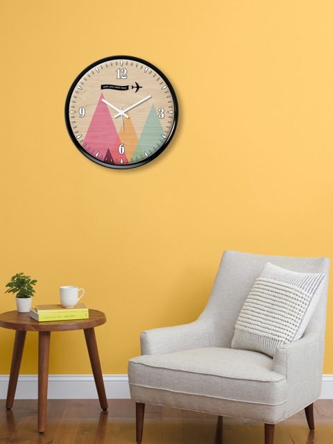 

999Store Brown & Pink Printed Contemporary Wall Clock