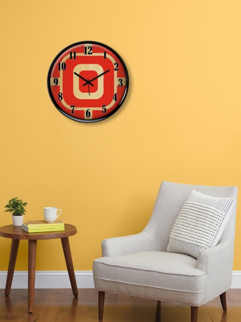 

999Store Red & Beige Printed Analogue Contemporary Wall Clock 30 cm