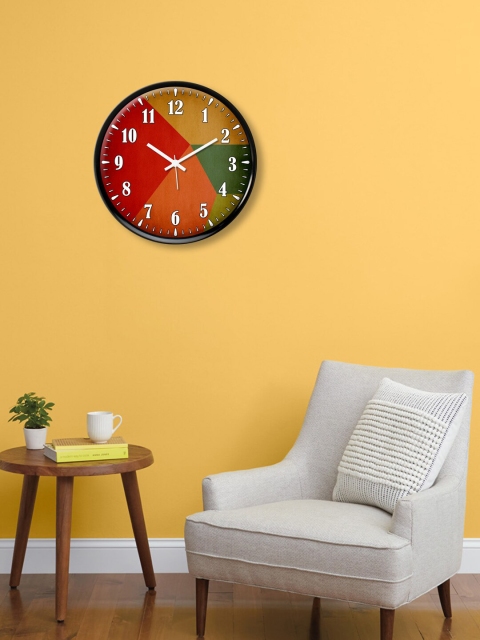 

999Store Red & Orange Printed Contemporary Wall Clock