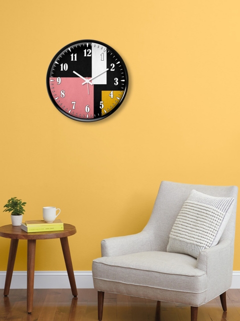 

999Store Multicoloured Geometric Striped Printed Contemporary Wall Clock, Multi