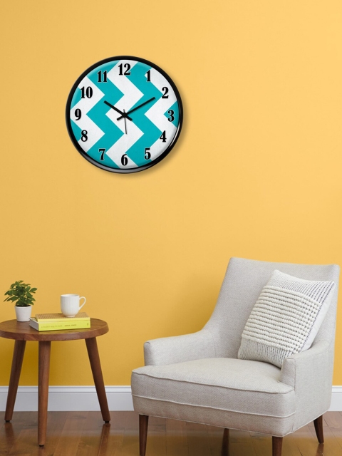 

999Store Blue & White Printed Stylish Geometrical Contemporary Wall Clock