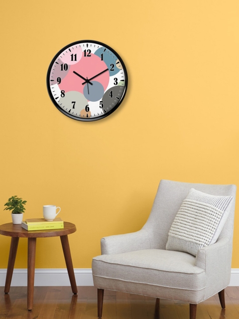 

999Store Grey & Rose Circular Printed Contemporary Wall Clock